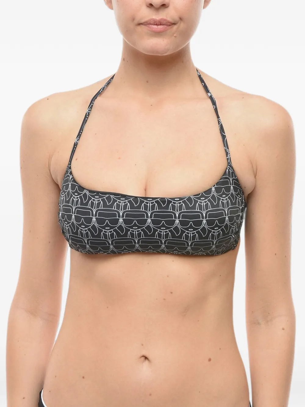 Karl Lagerfeld Bikini mit Logo-Print - Schwarz