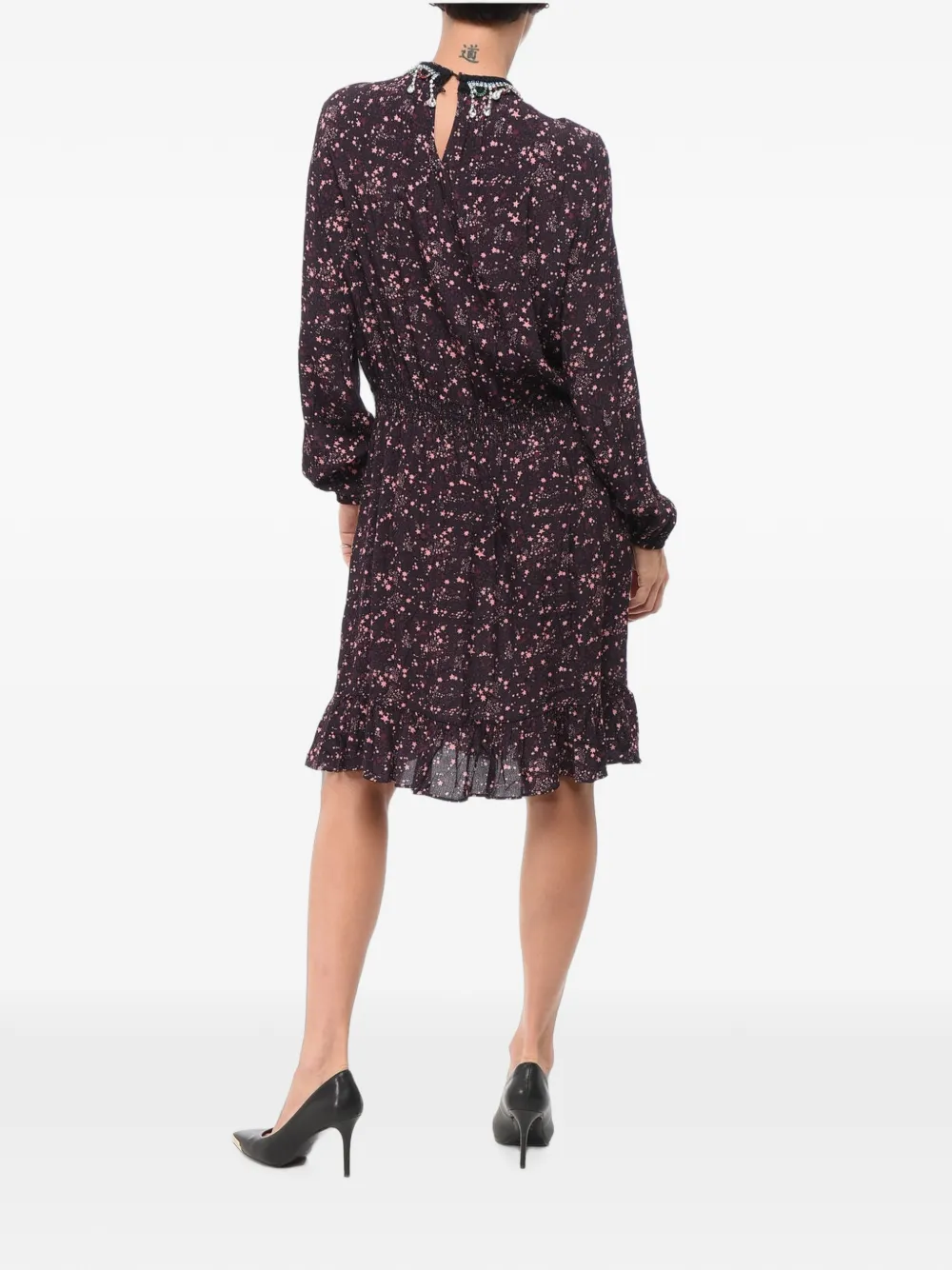 DSQUARED2 crystal-embellished star-print mini dress Zwart