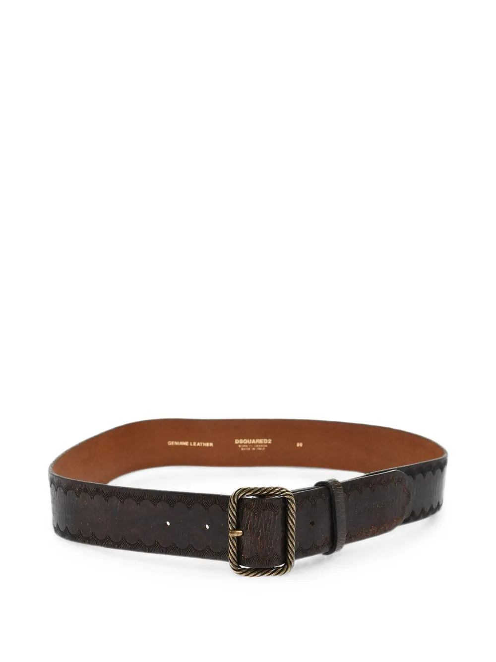 DSQUARED2 embossed decorative-motif belt - Brown