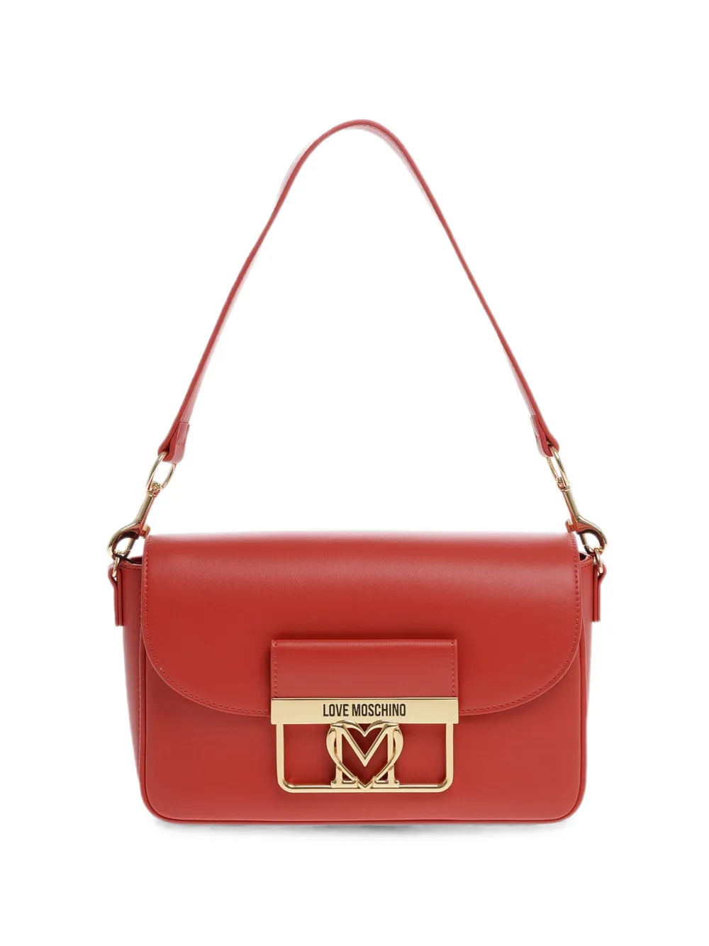 Moschino logo-plaque shoulder bag - Red