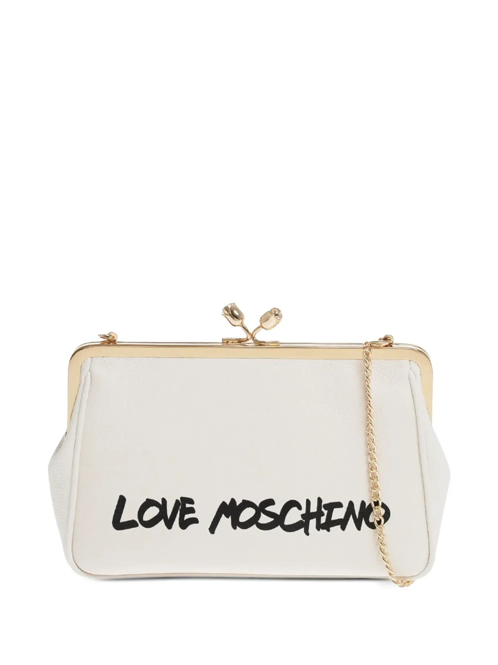 Moschino logo-print clutch bag - White