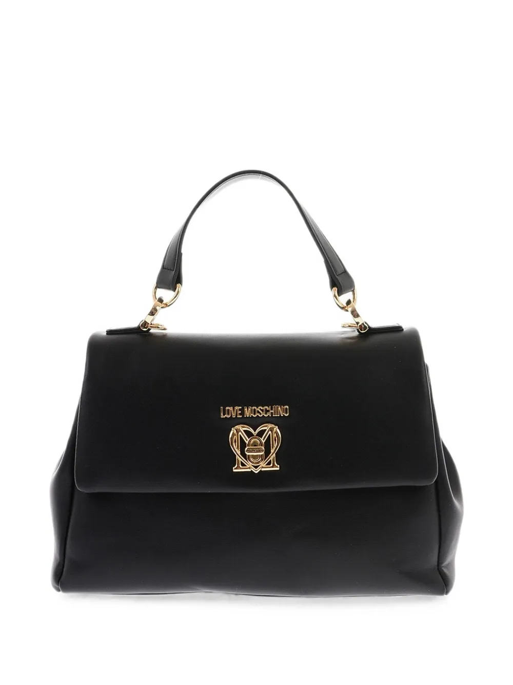 Moschino logo-plaque tote bag - Black