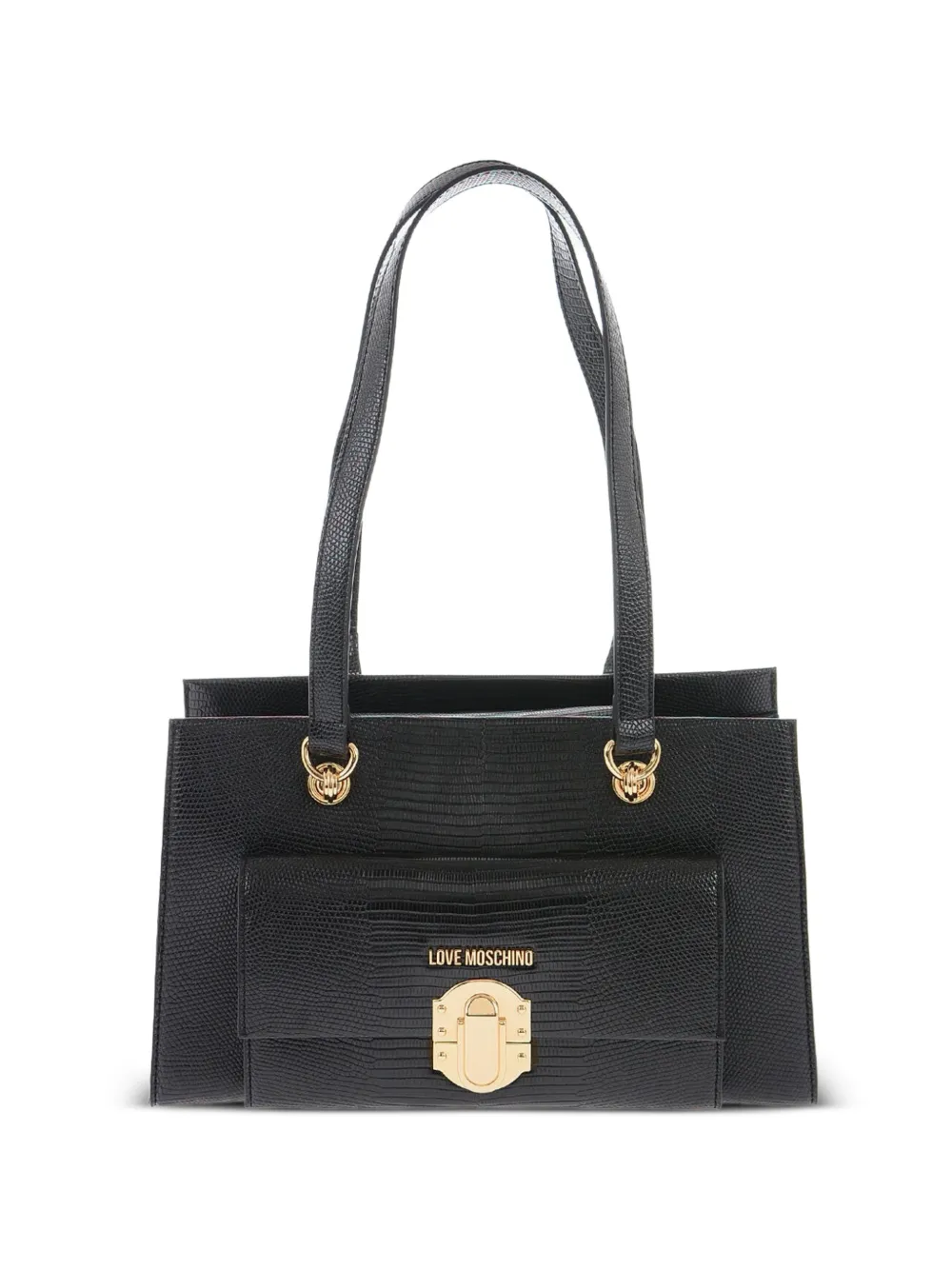 Love Moschino logo-plaque shoulder bag - Black