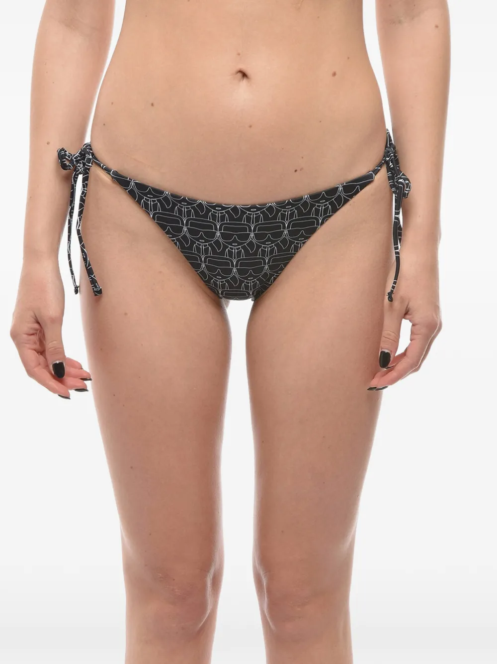 Karl Lagerfeld Bikinihöschen mit Logo-Print - Schwarz