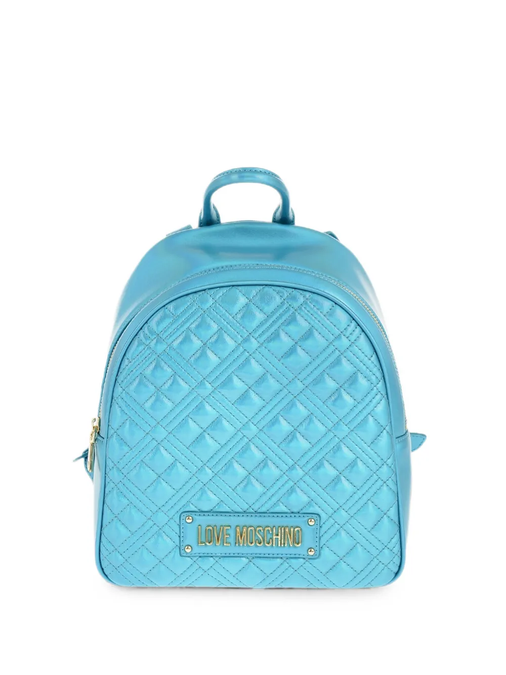 Moschino quilted laminated backpack - Blau