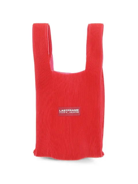 LASTFRAME ribbed-knit logo-patch tote bag