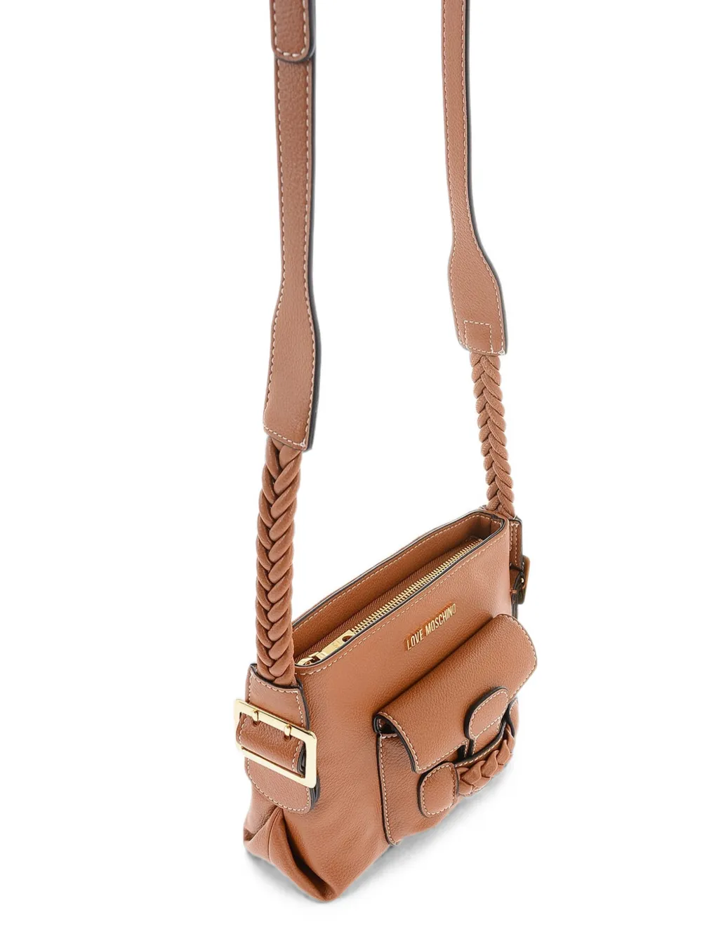 Moschino braided-detail crossbody bag Bruin
