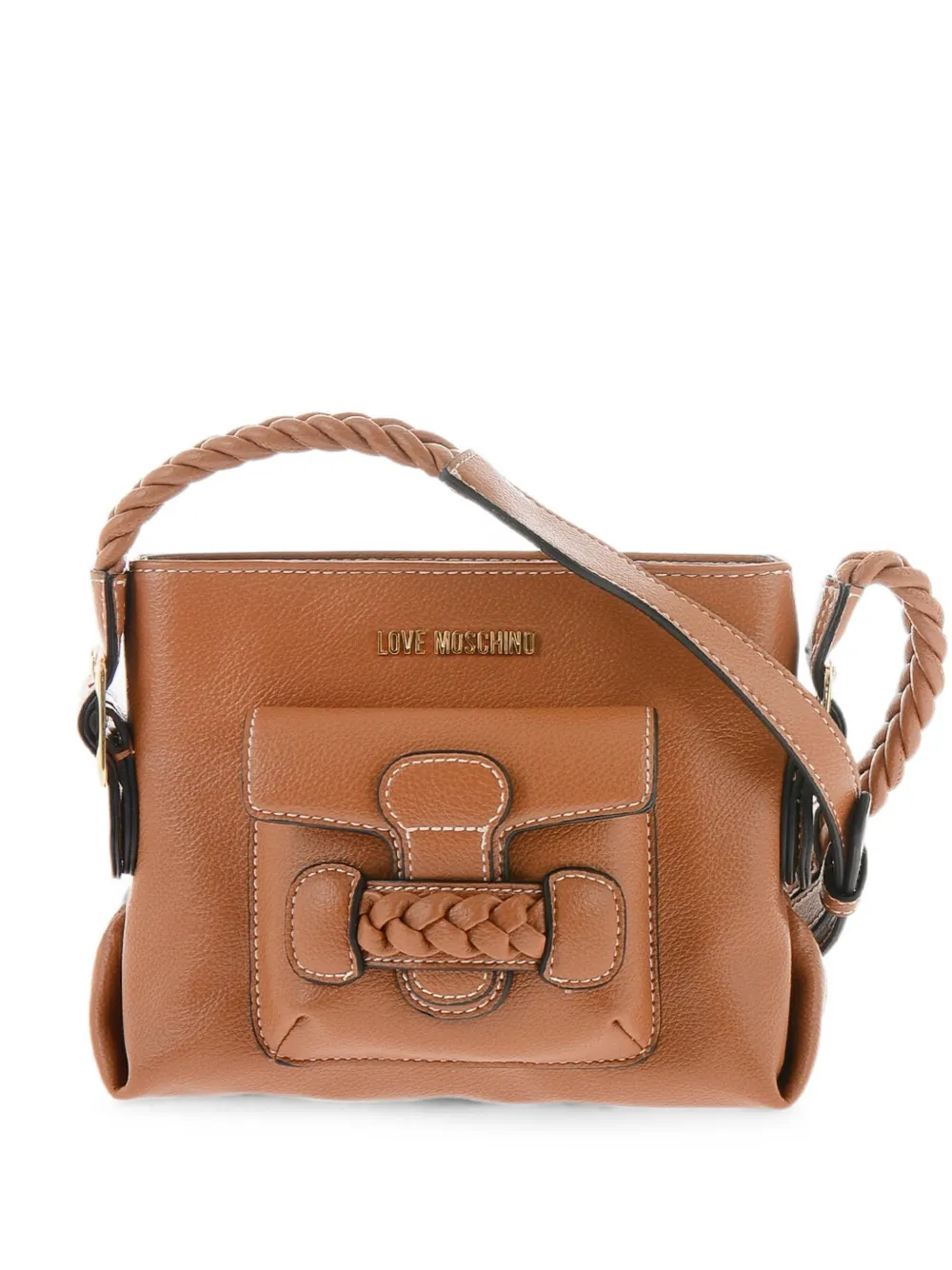 Moschino braided-detail crossbody bag - Braun