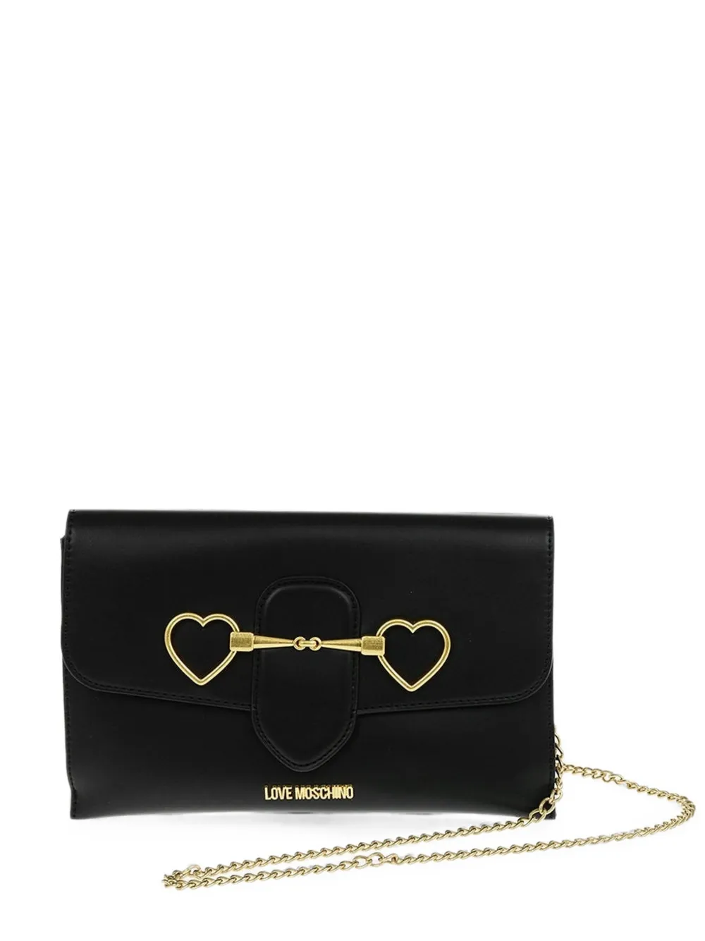 Love Moschino heart-motif chain-strap shoulder bag - Black