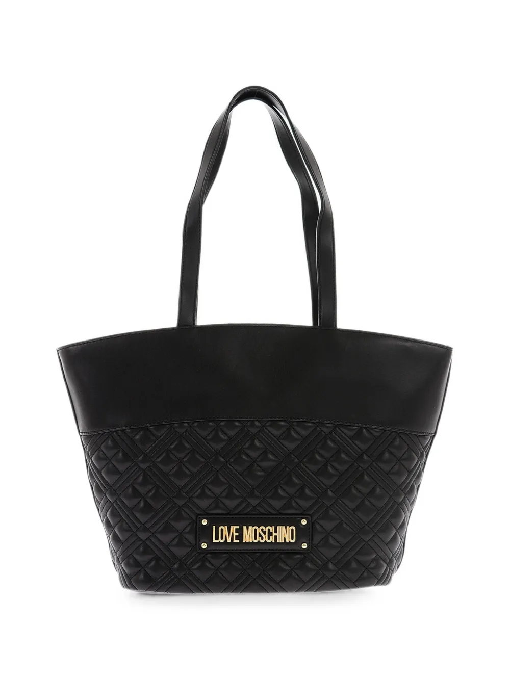 Moschino quilted embossed-logo tote bag - Black