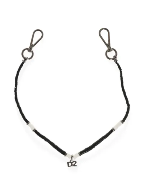DSQUARED2 shell and logo charm necklace