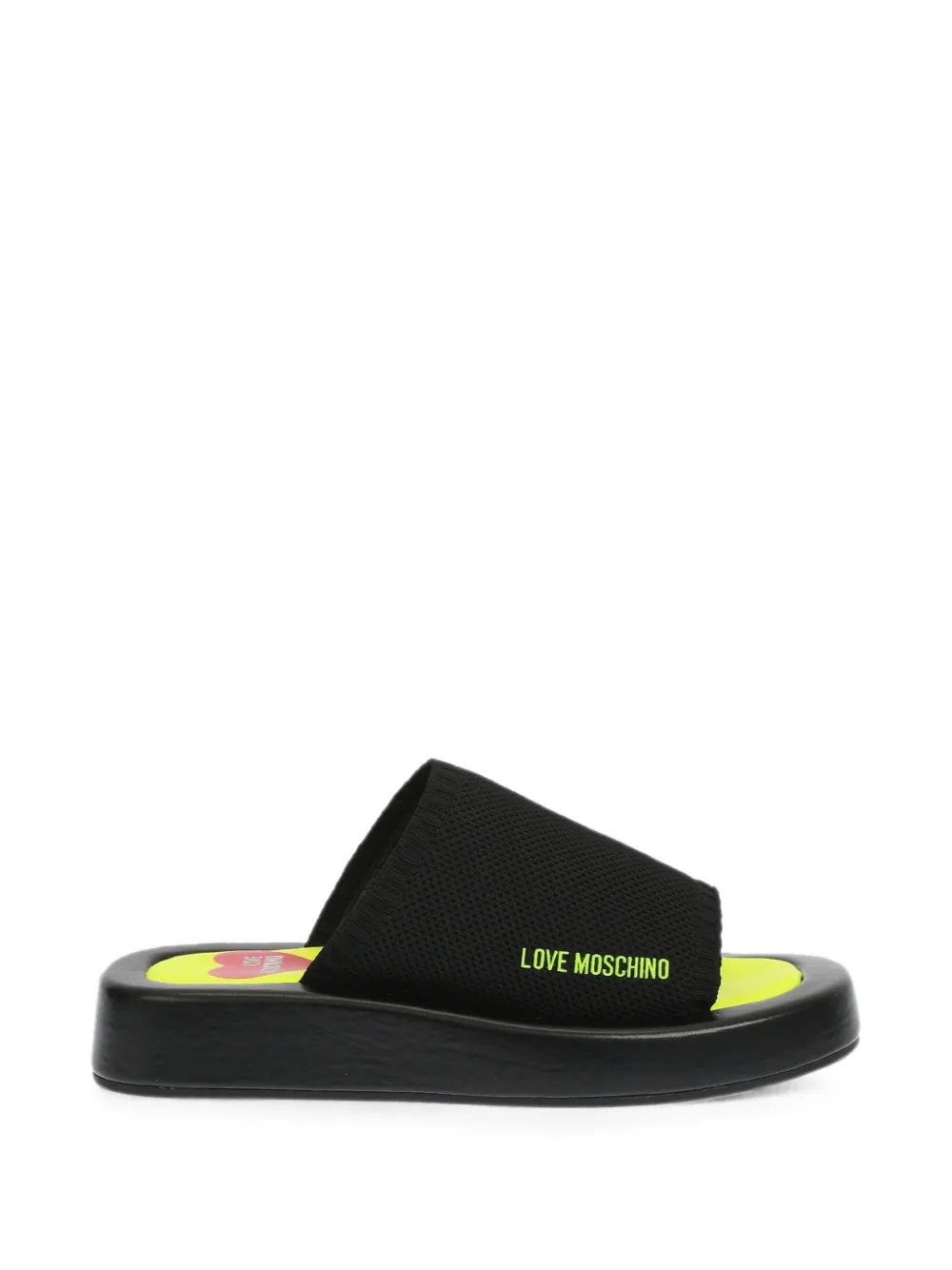 Moschino logo-print knit sandals Zwart
