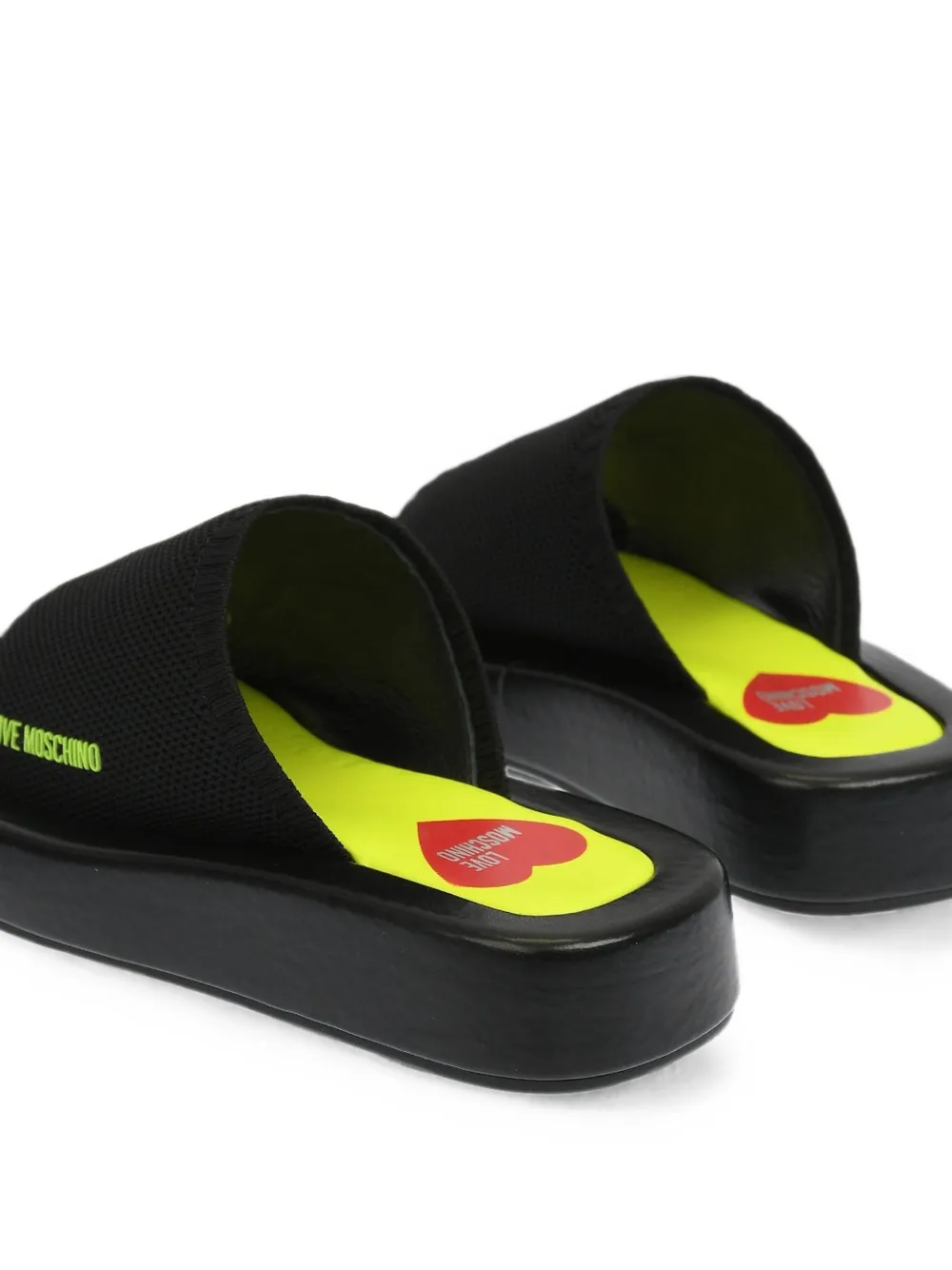 Moschino logo-print knit sandals Zwart