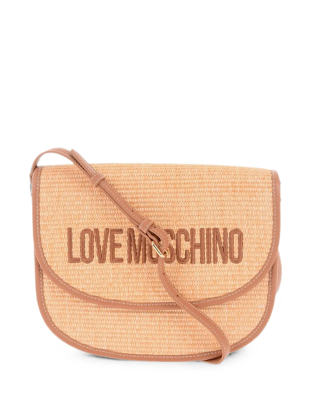 Moschino Madame embroidered shoulder bag - Neutrals