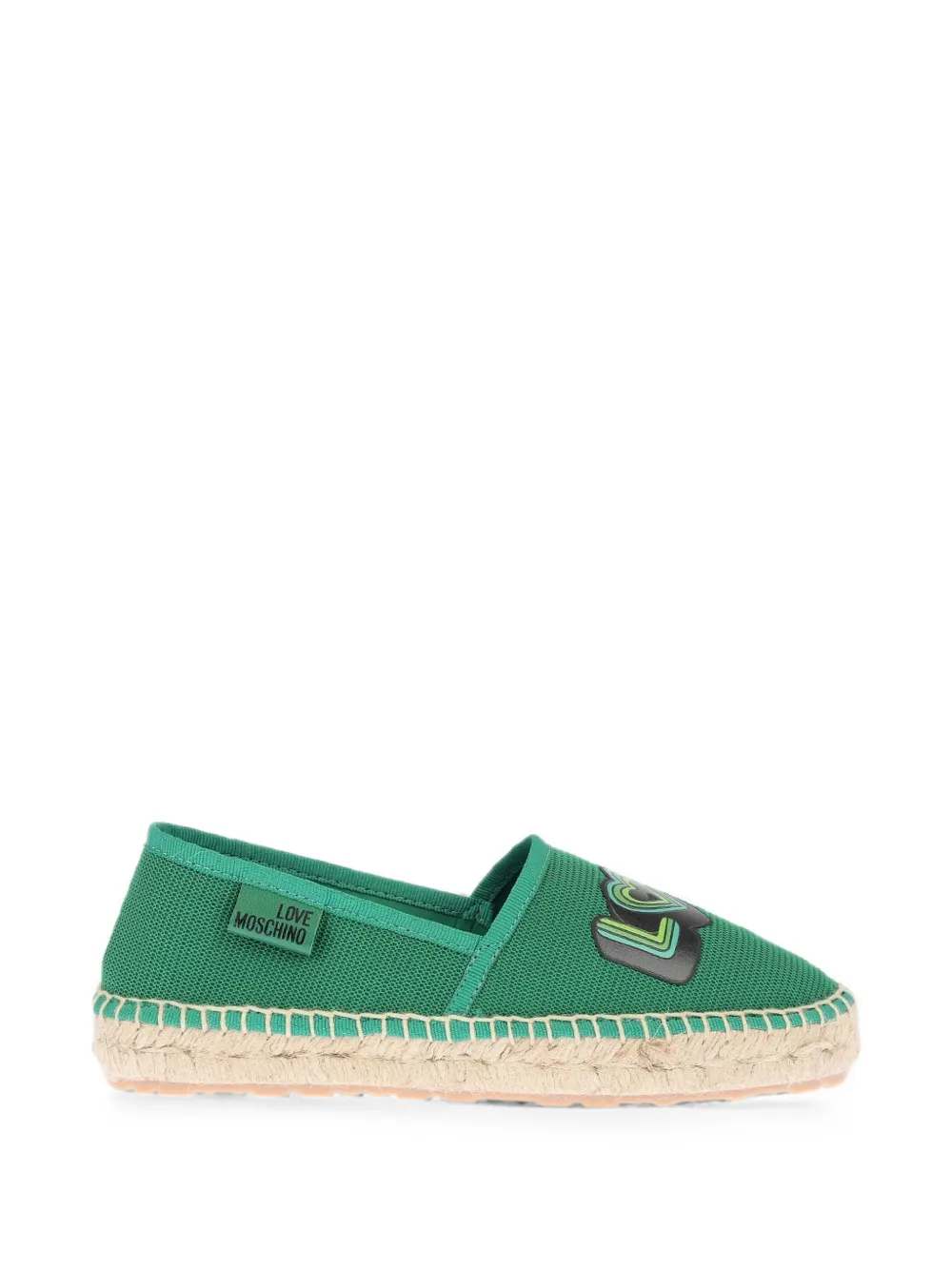 Moschino Logo-print Espadrilles In Green