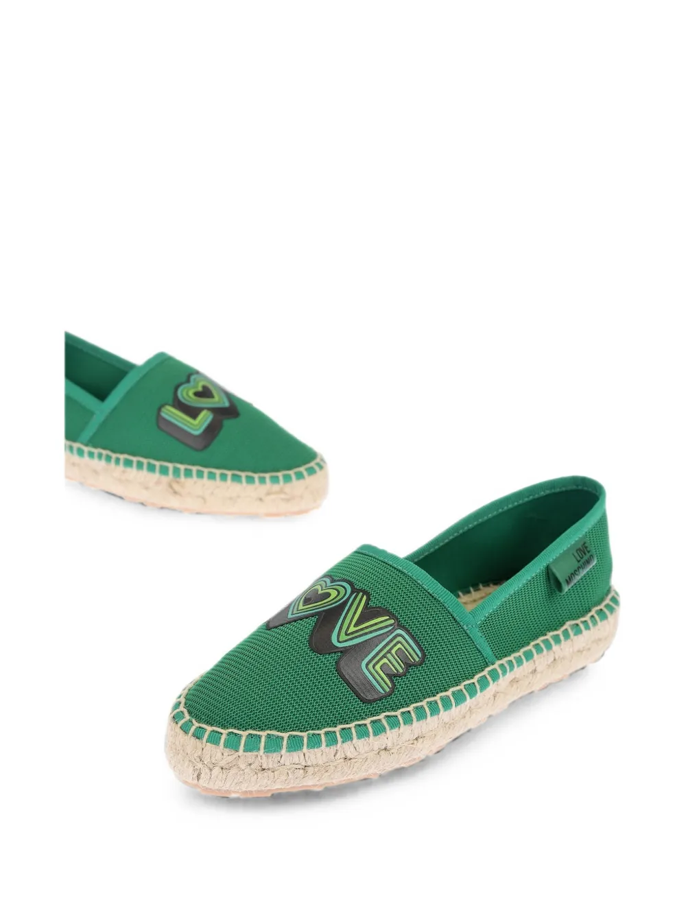 Moschino logo-print espadrilles Groen