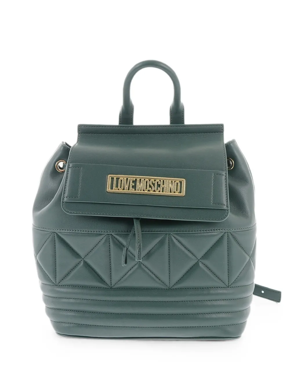 Moschino quilted logo-plaque backpack - Grün