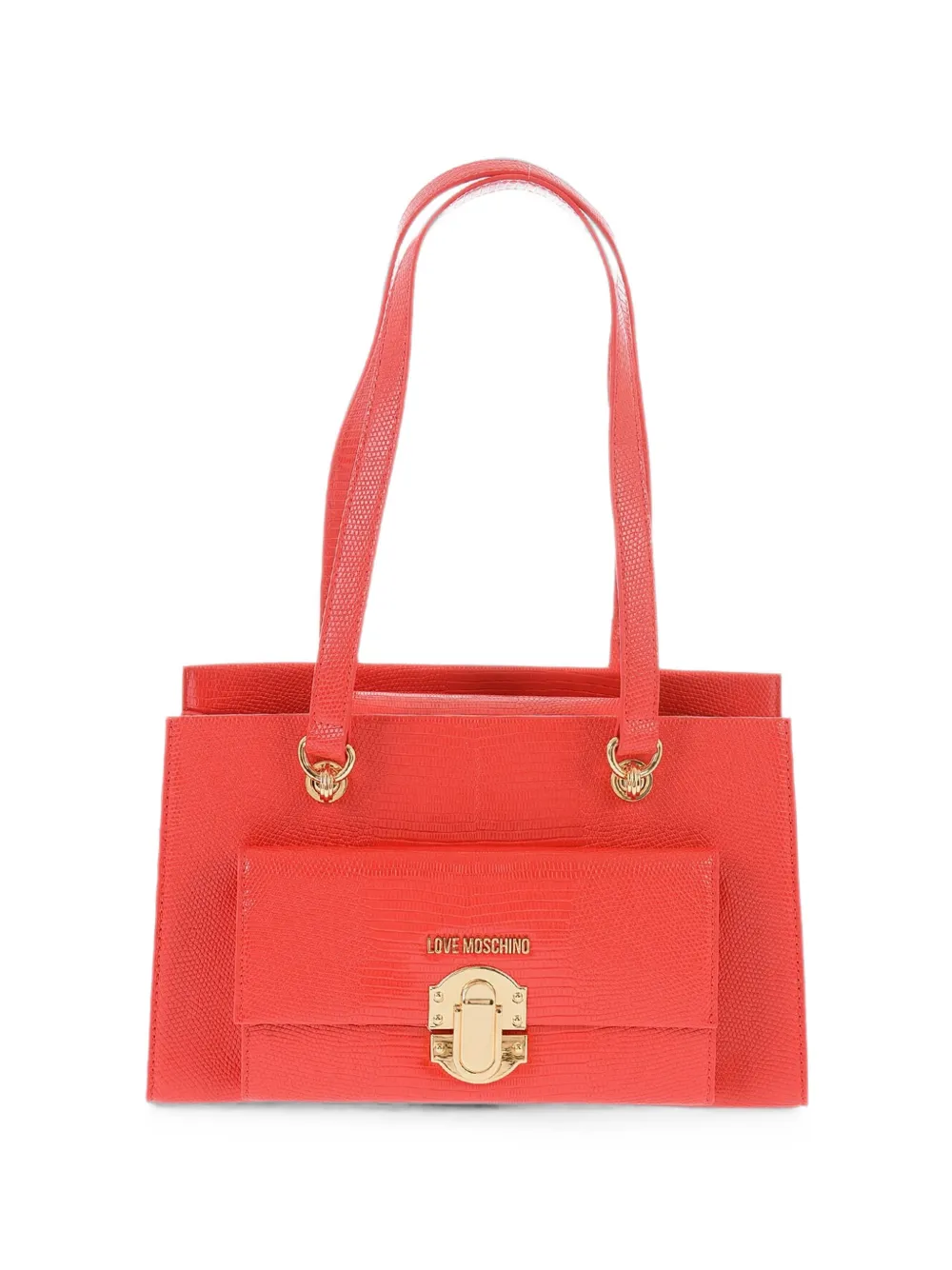 Moschino lizard-effect shoulder bag - Red