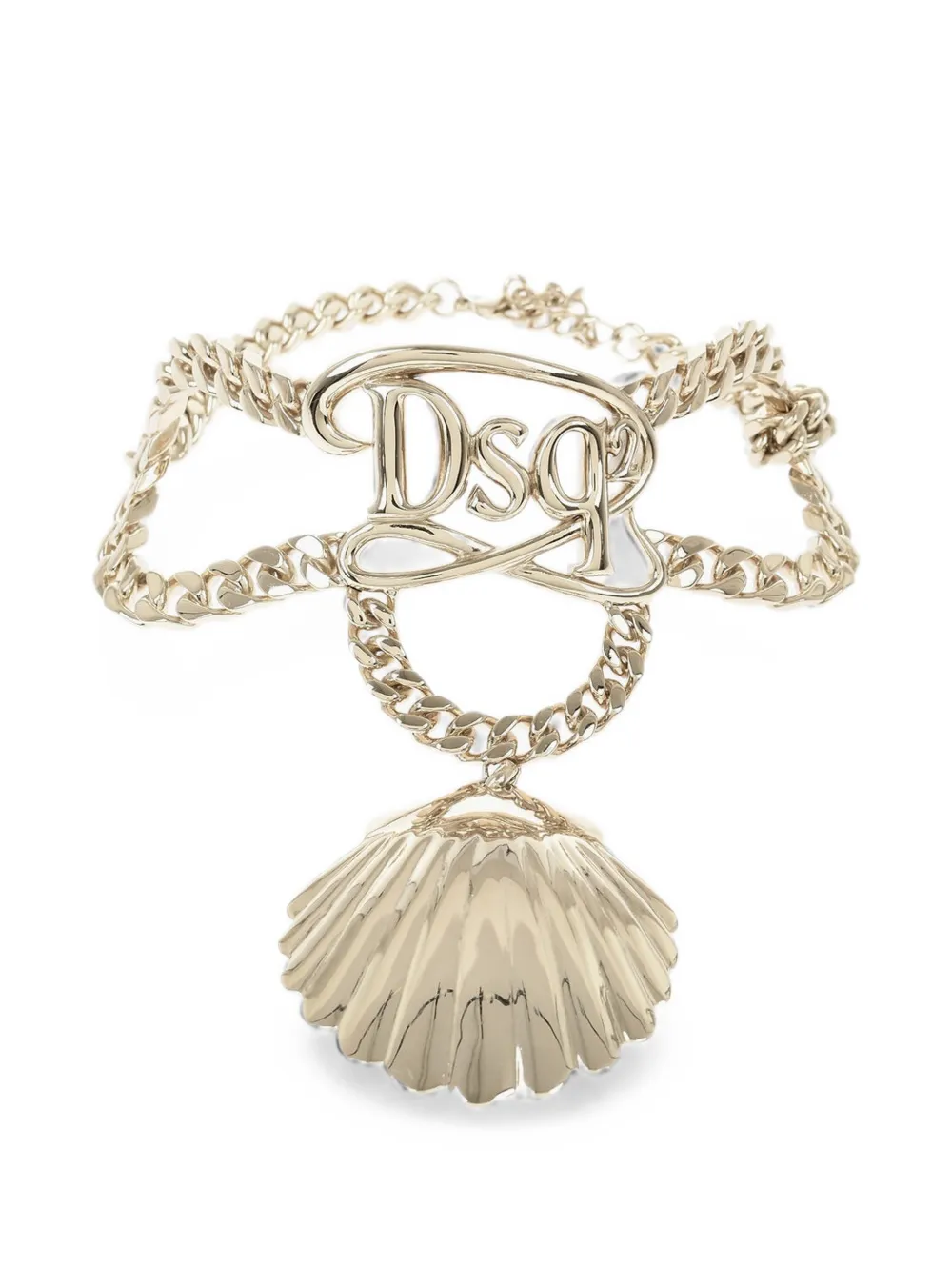 DSQUARED2 logo shell necklace - Gold