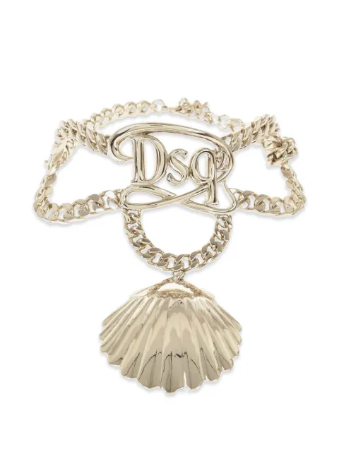 DSQUARED2 logo shell necklace