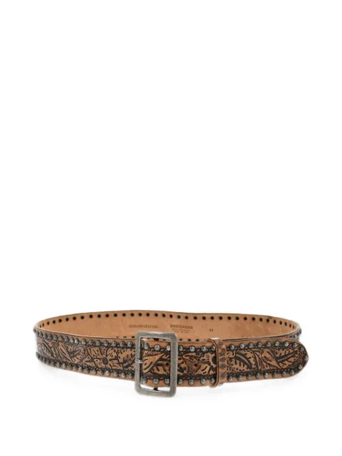 DSQUARED2 floral-pattern studded belt