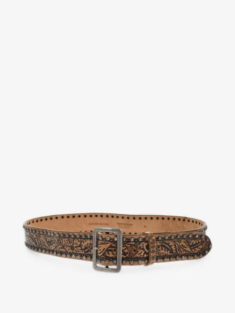 DSQUARED2 floral-pattern studded belt