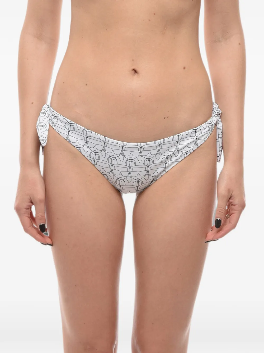Karl Lagerfeld logo-print side-tie bikini briefs - Weiß