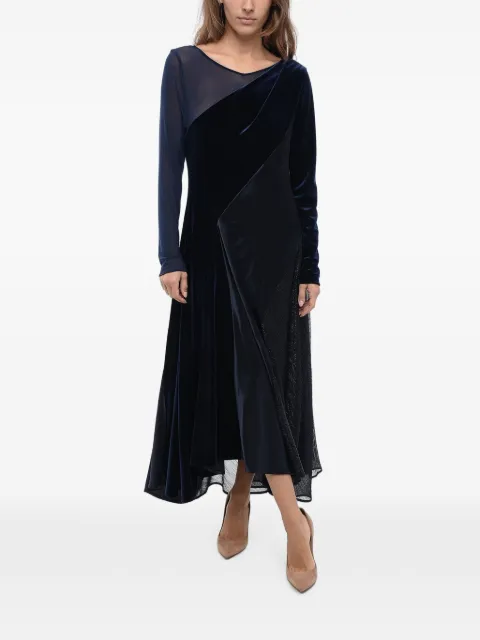 Talbot Runhof vestido largo de satén y terciopelo