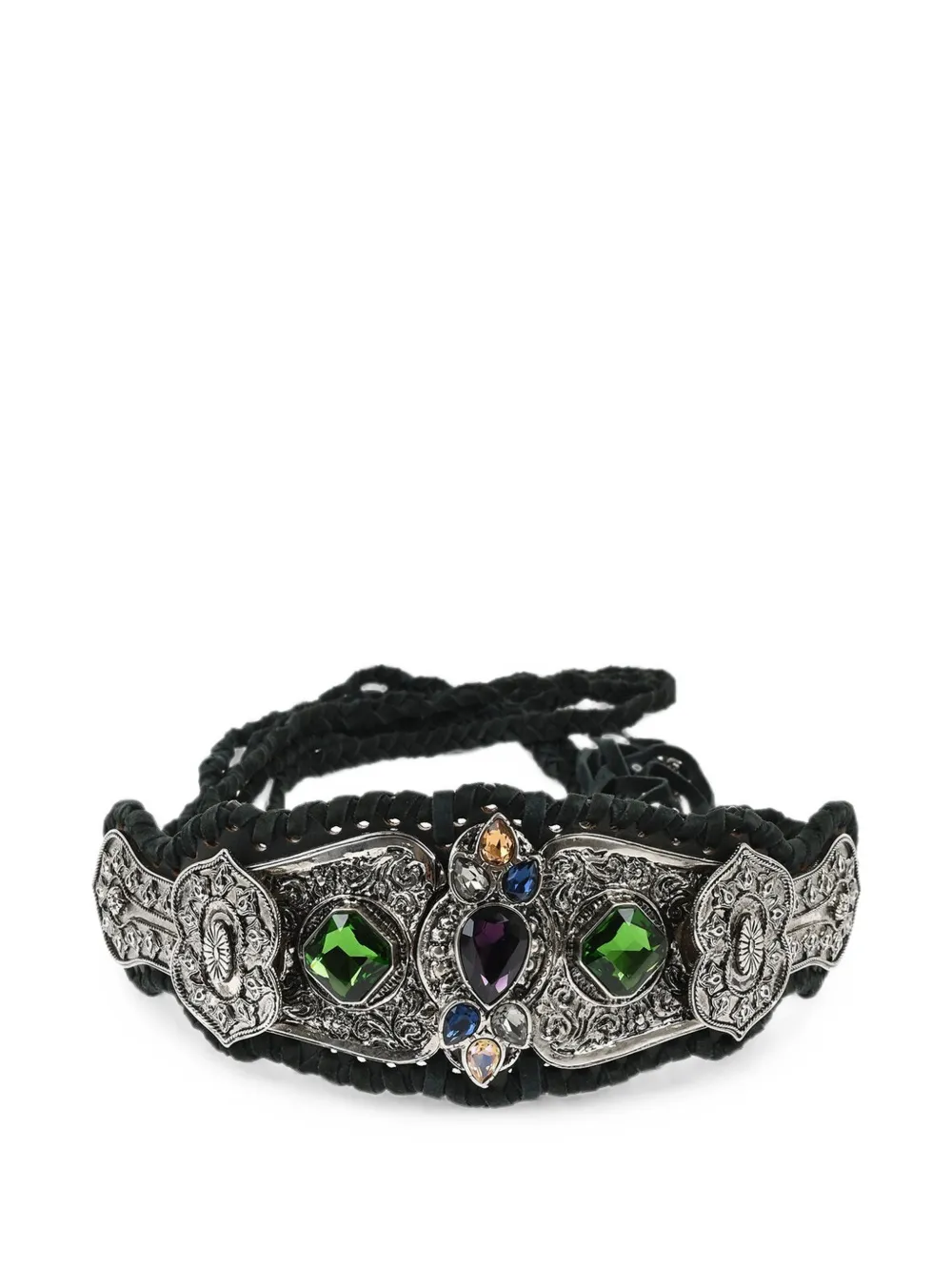 DSQUARED2 crystal-embellished belt - Green