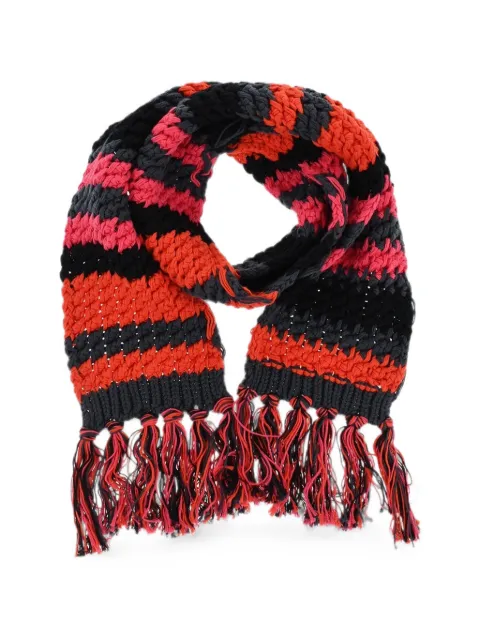DSQUARED2 striped fringed scarf