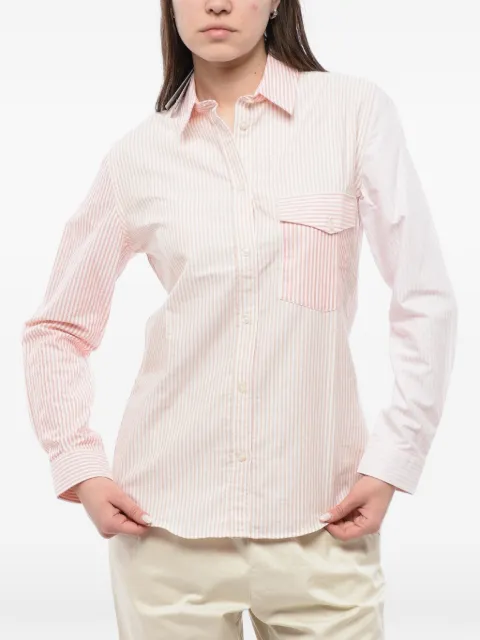Woolrich camisa a rayas con bolsillo en el pecho