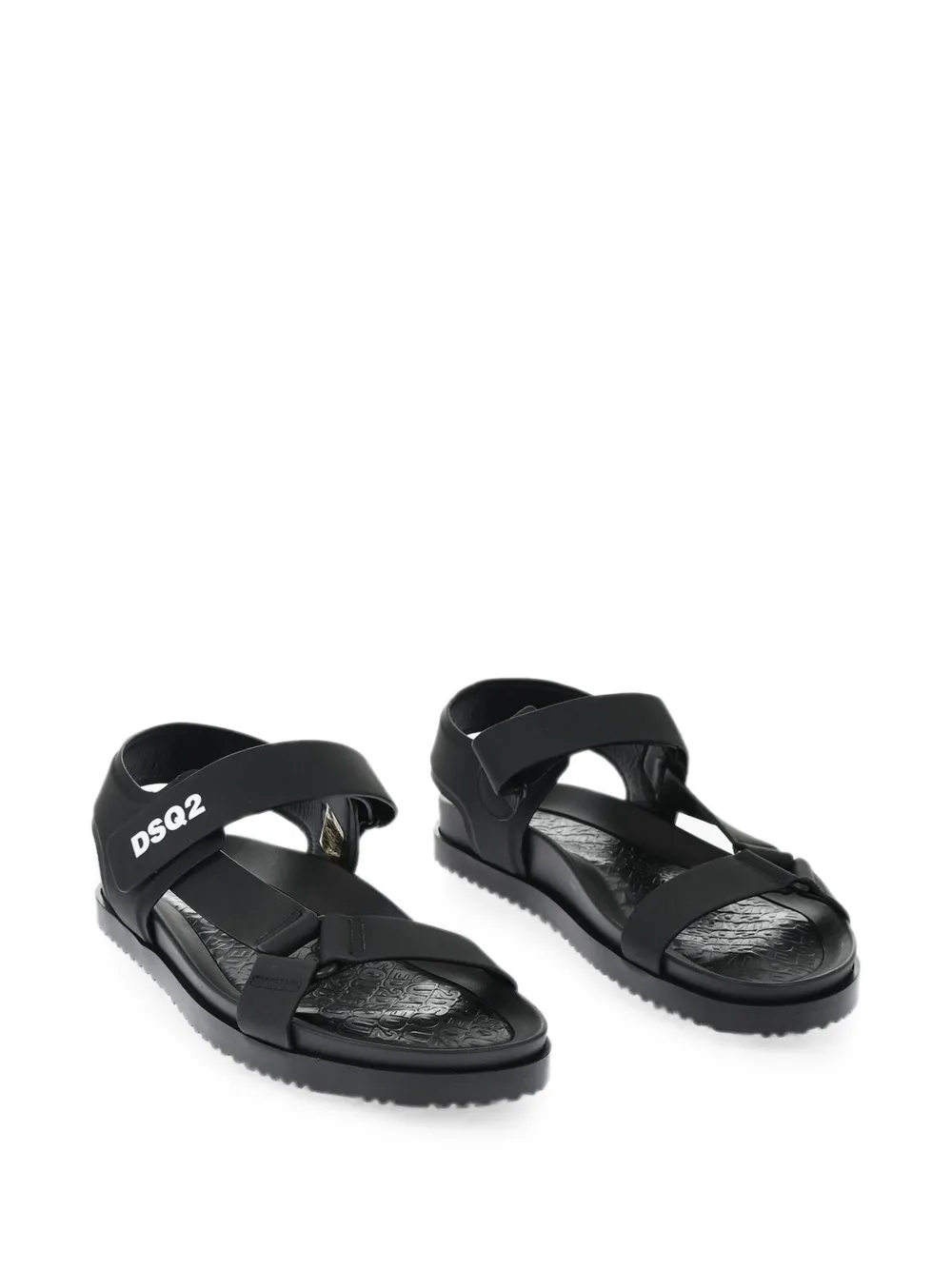 DSQUARED2 logo-print touch-strap sandals Zwart