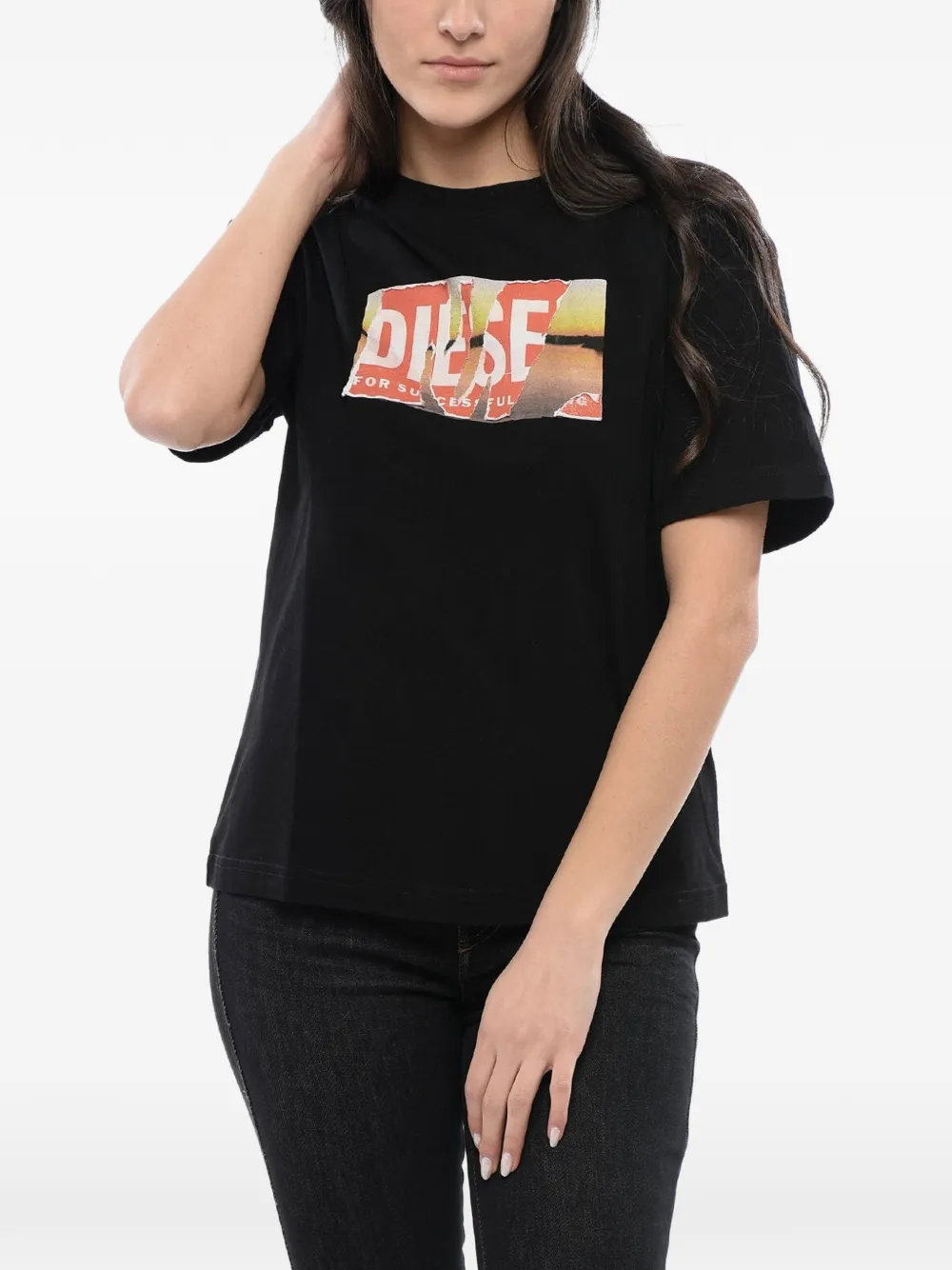 Diesel logo-print cotton T-shirt - Schwarz