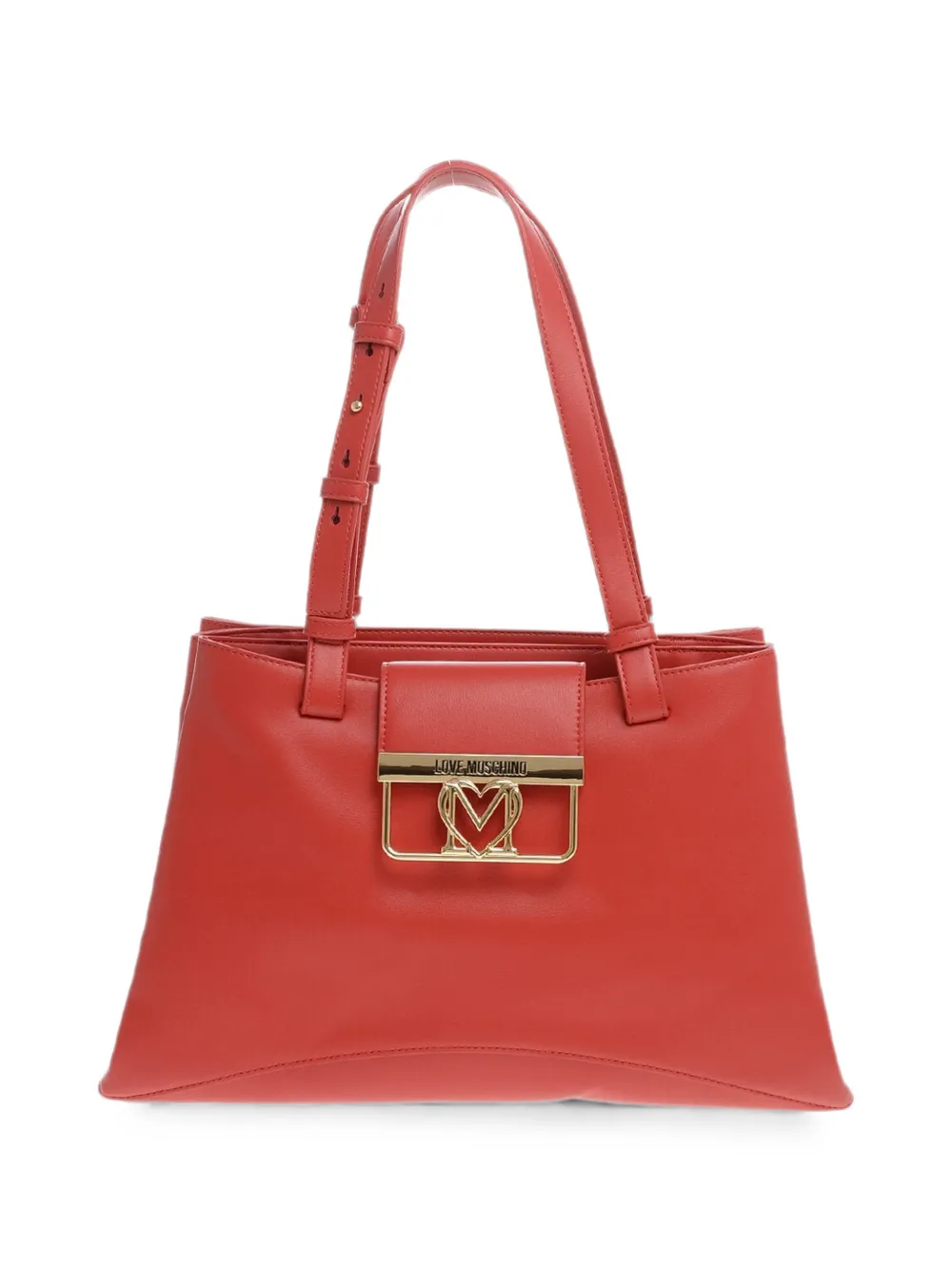 Moschino logo-plaque triple-compartment tote bag - Red