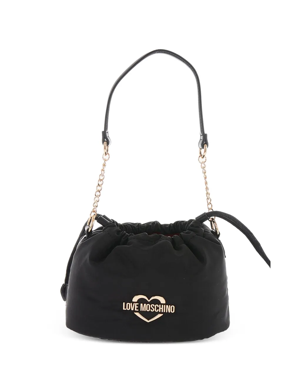 Love Moschino mini logo-plaque bucket bag - Schwarz