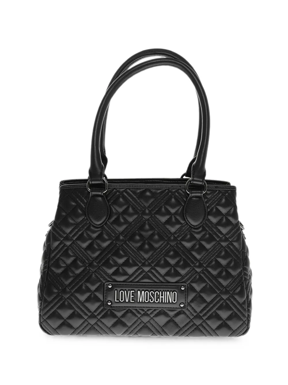 Love Moschino logo-patch tote bag - Black