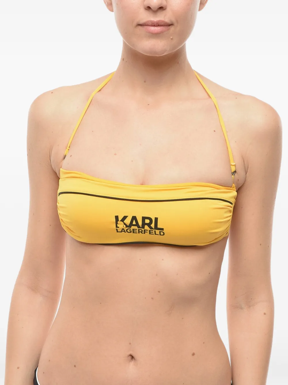Karl Lagerfeld Bandeau-Bikinioberteil mit Logo - Gelb