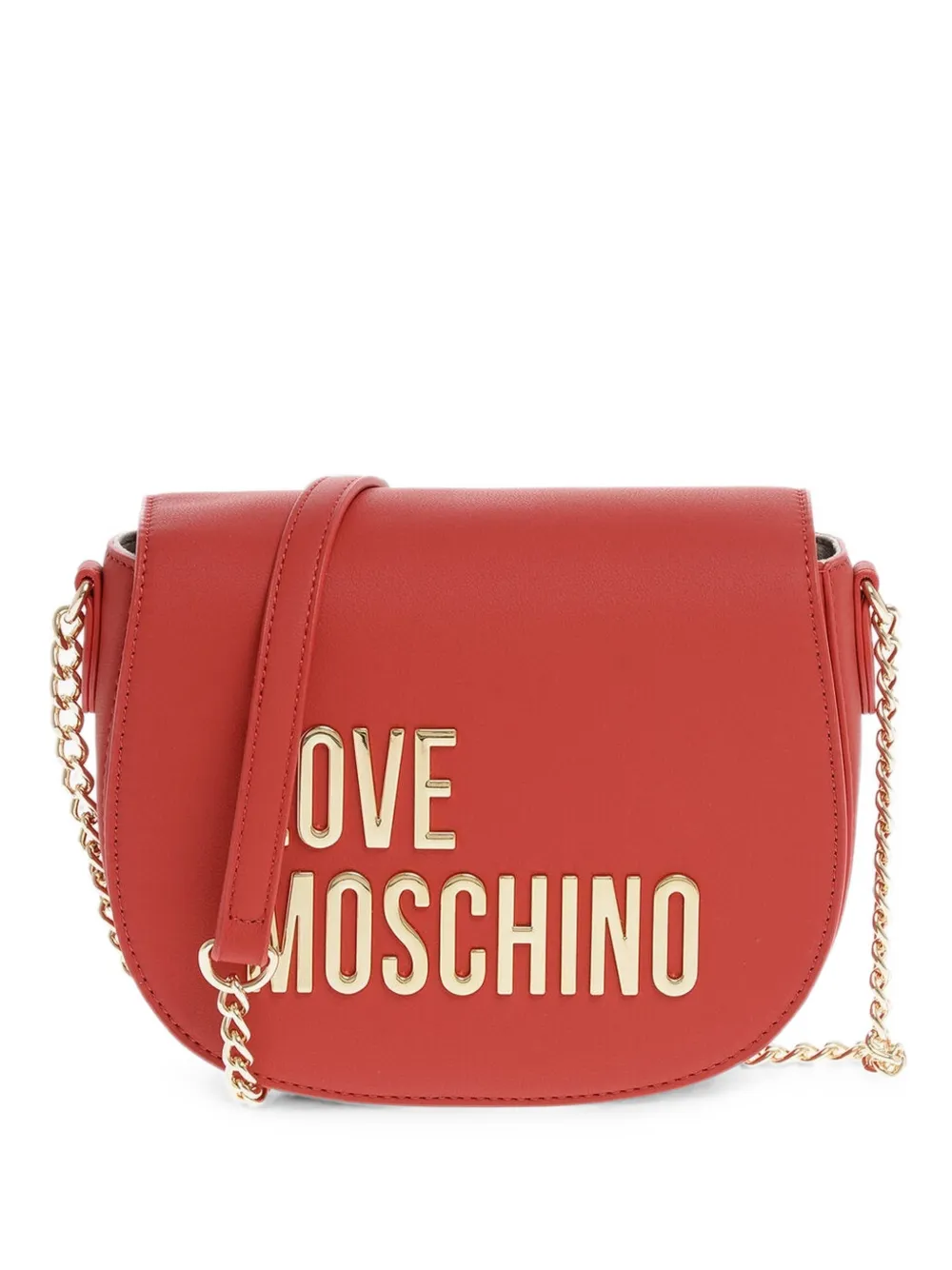 Love Moschino logo-lettering shoulder bag - Red