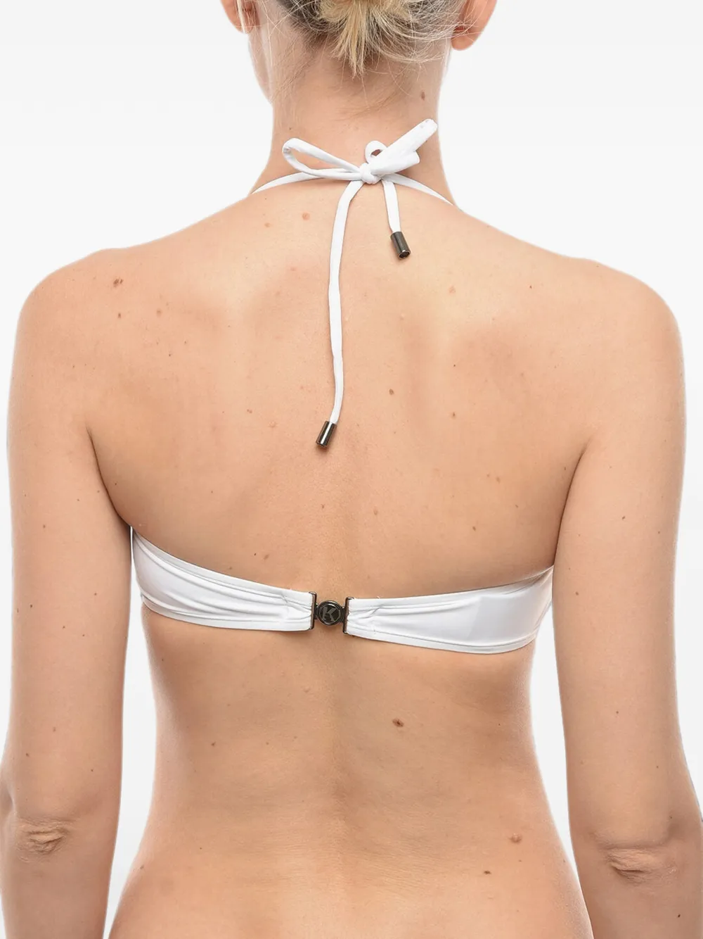 Karl Lagerfeld logo-print bikini top Wit
