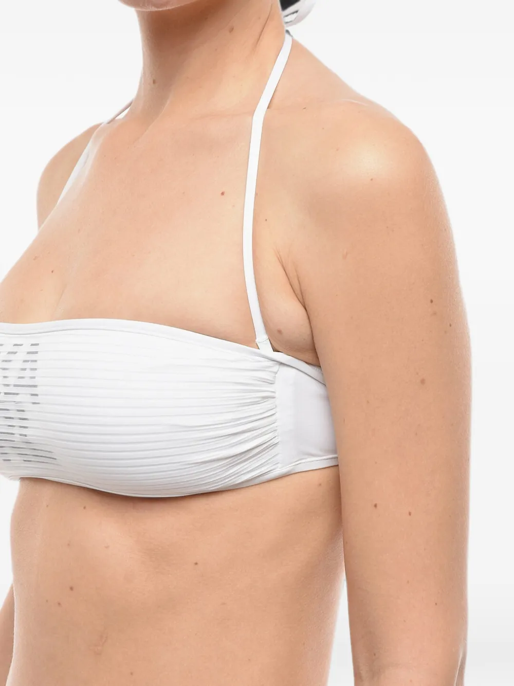 Karl Lagerfeld logo-print bikini top Wit