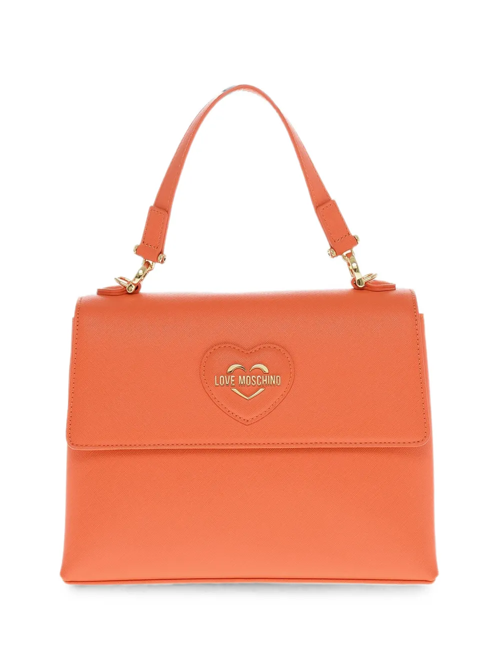Moschino logo-plaque top-handle bag - Orange