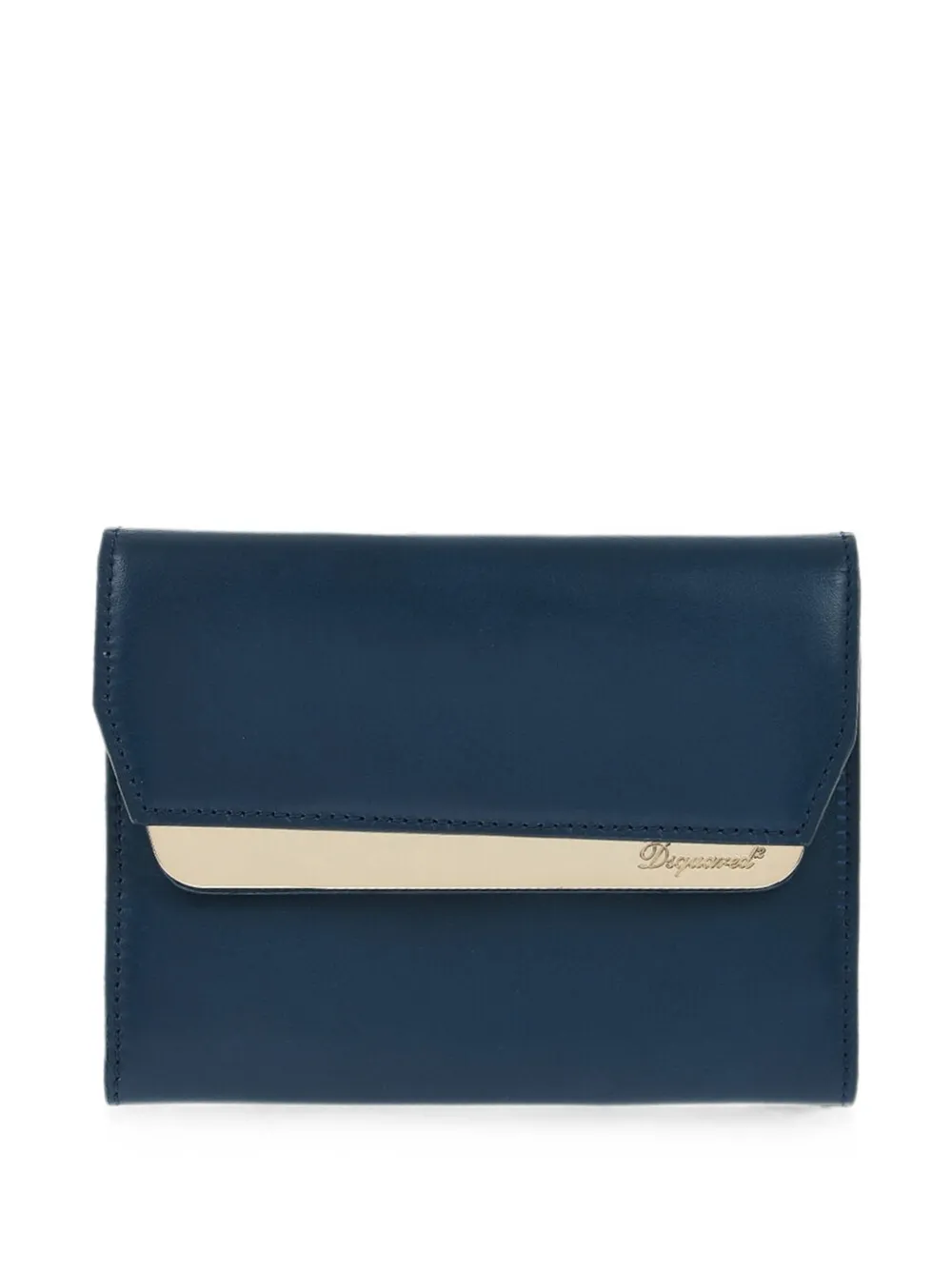 DSQUARED2 logo-plaque leather wallet - Blau
