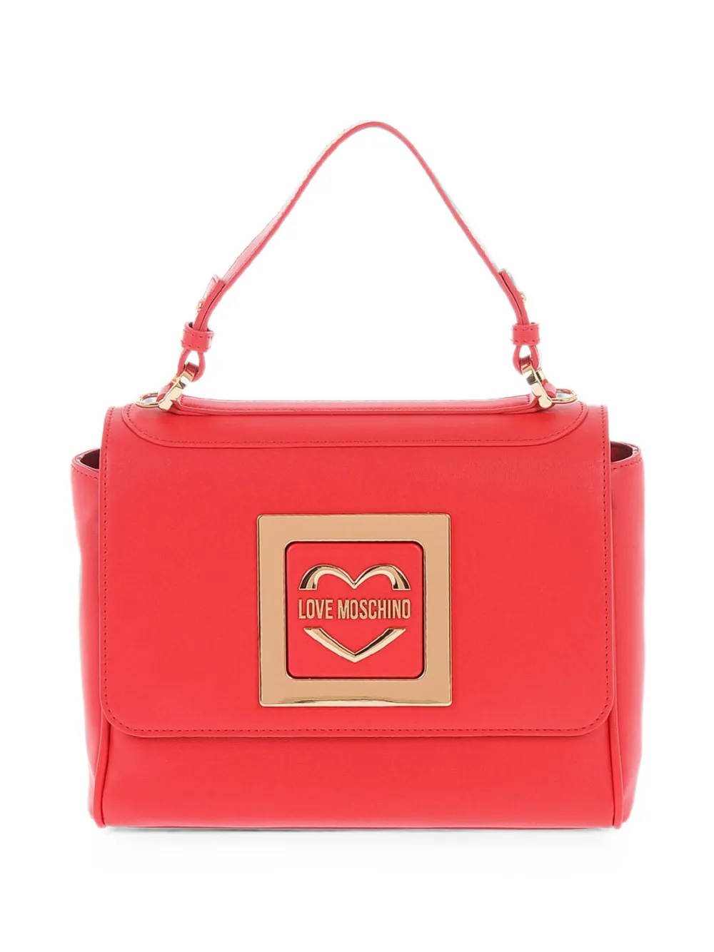 Moschino logo-plaque shoulder bag - Red
