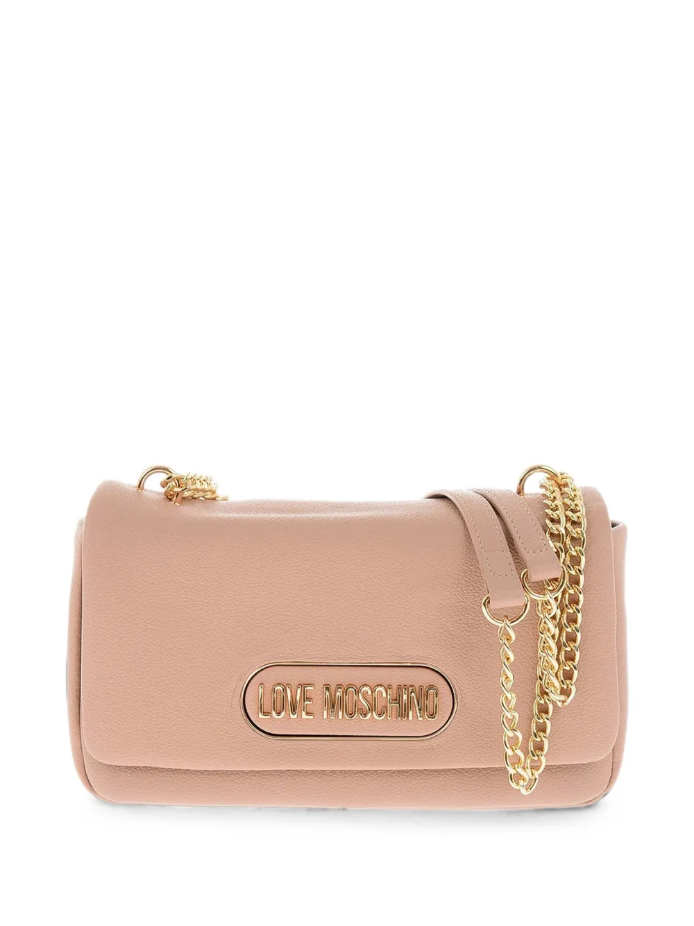 Moschino Love Moschino logo-plaque shoulder bag - Neutrals