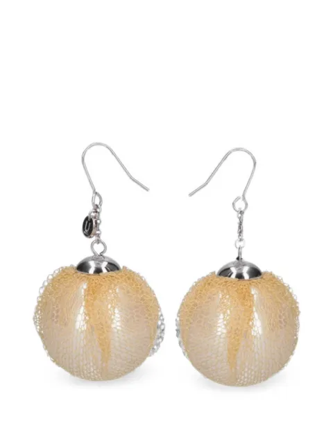 Undercover resin pearl and tulle earrings