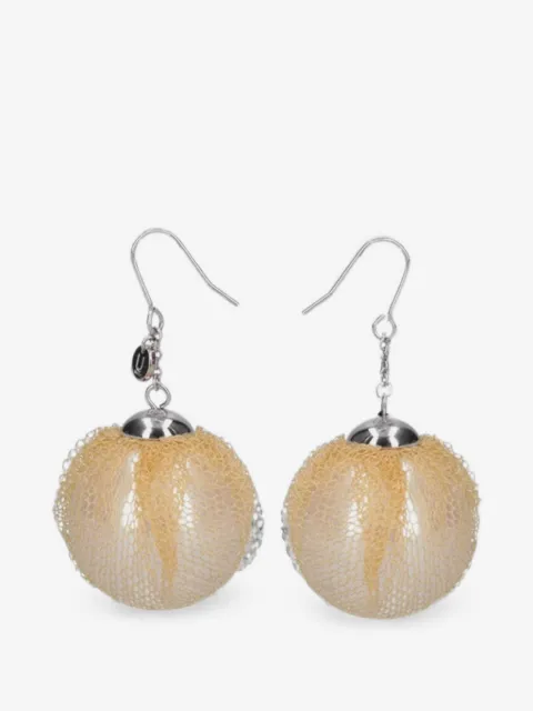 Undercover resin pearl and tulle earrings