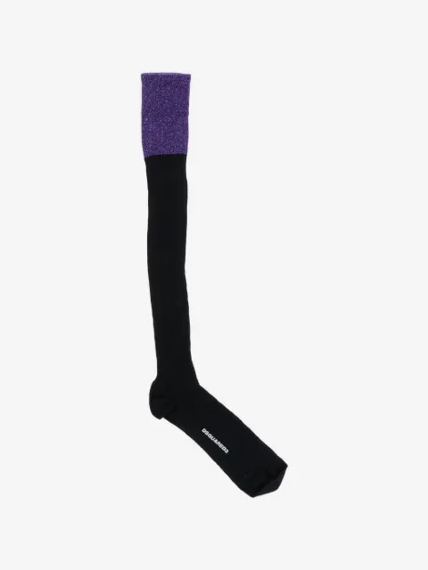 DSQUARED2 ribbed lurex-detail socks