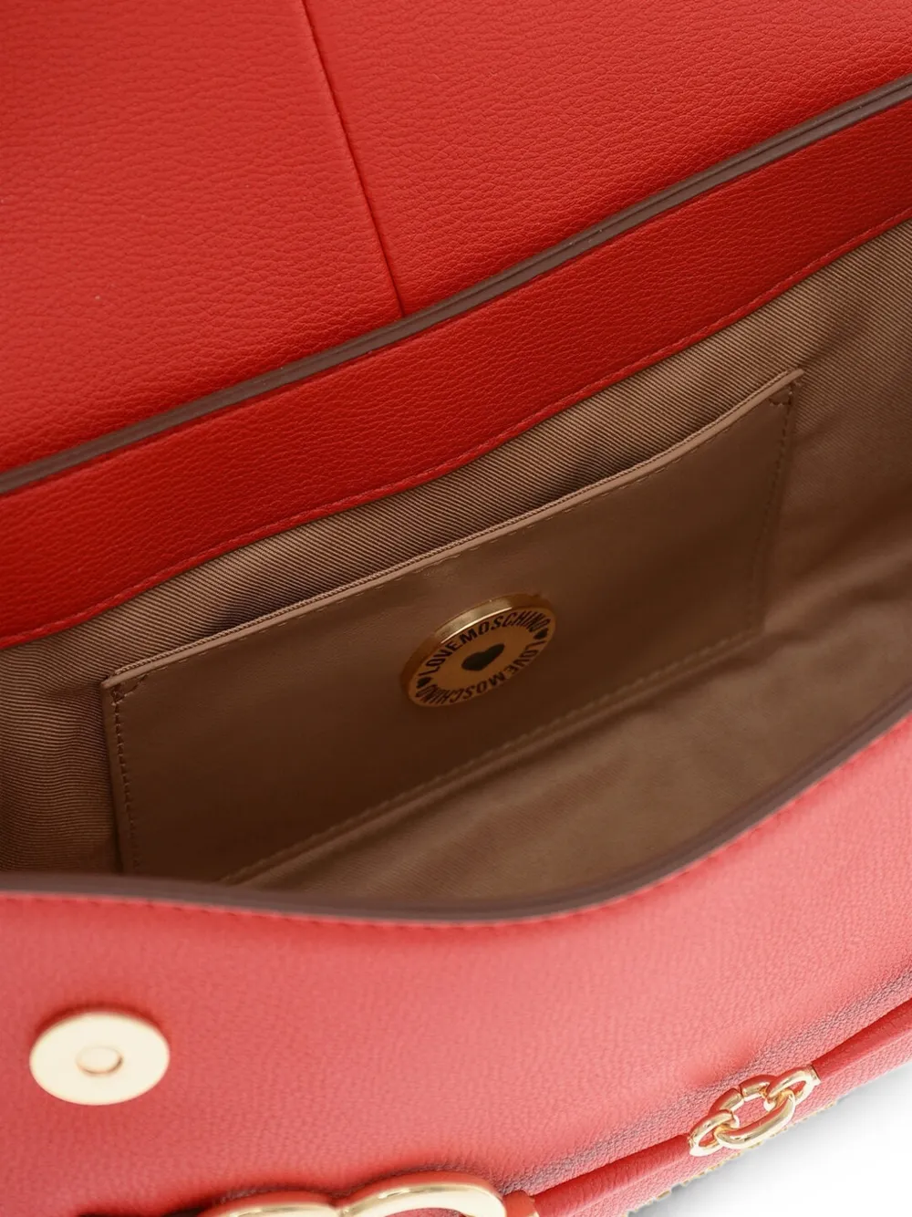 Love Moschino heart-bit shoulder bag Rood