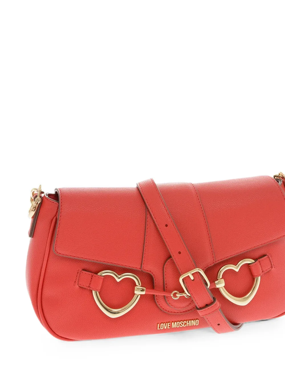 Love Moschino heart-bit shoulder bag Rood