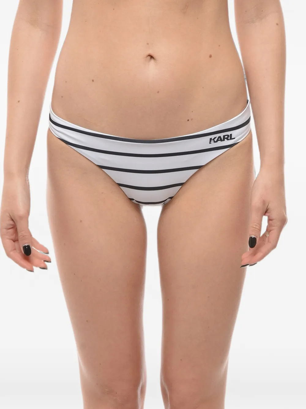Karl Lagerfeld Bikinihöschen mit Logo-Print - Weiß